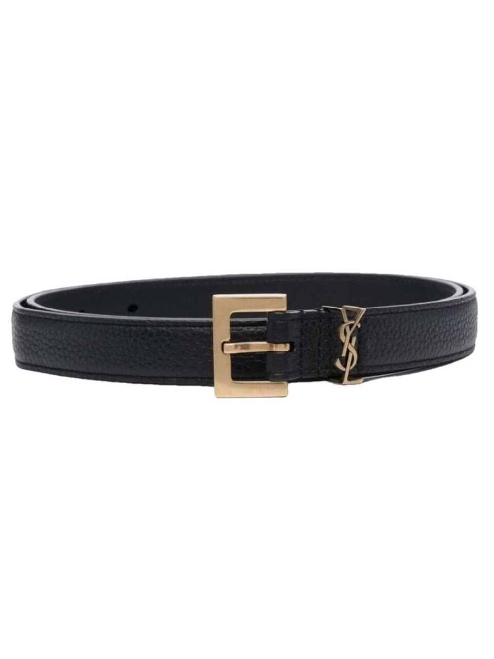 SAINT LAURENT YSL logo leather belt size 85